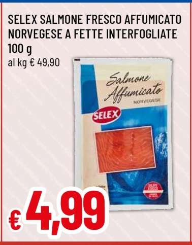 SELEX SALMONE FRESCO AFFUMICATO NORVEGESE A FETTE INTERFOGLIATE