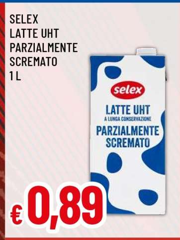 SELEX LATTE UHT PARZIALMENTE SCREMATO 1L