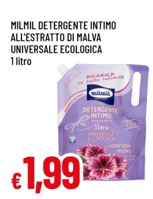 MILMIL DETERGENTE INTIMO ALL'ESTRATTO DI MALVA UNIVERSALE ECOLOGICA