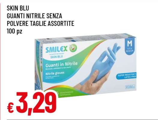 SKIN BLU Guanti Nitrile Senza Polvere