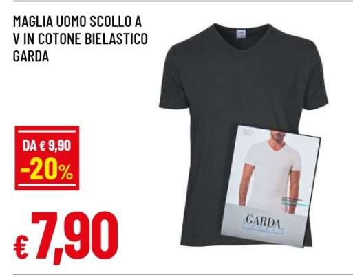 MAGLIA UOMO SCOLLO A V IN COTONE BIELASTICO GARDA