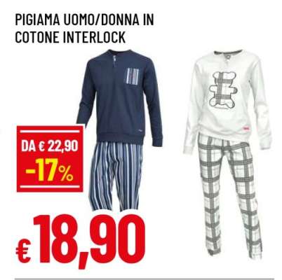 PIGIAMA UOMO/DONNA IN COTONE INTERLOCK