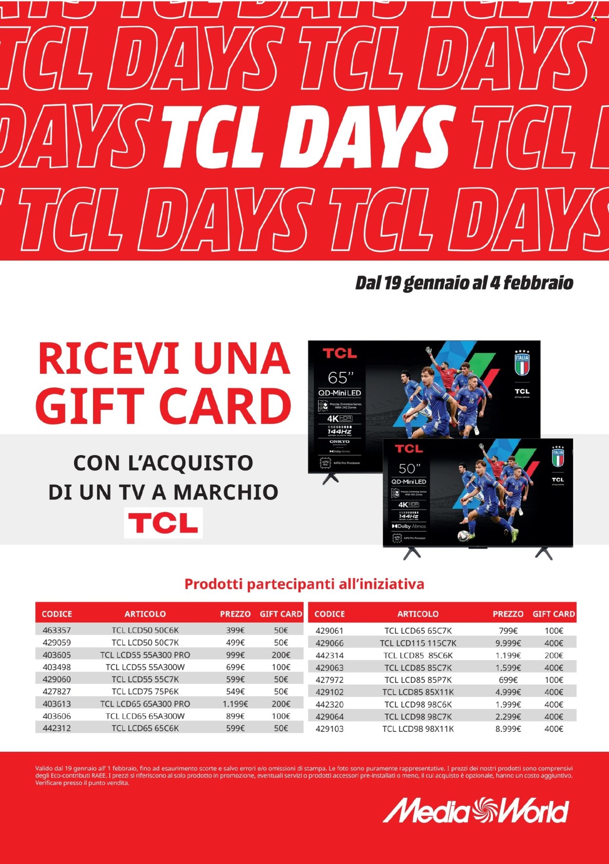 Volantino MediaWorld - 19/1/2026 - 4/2/2026. Pagina 1