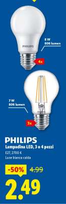 Philips Lampadina LED, 3 o 4 pezzi