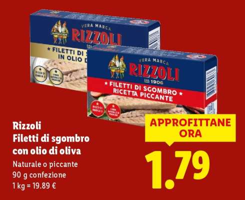 Rizzoli Filetti di sgombro con olio di oliva