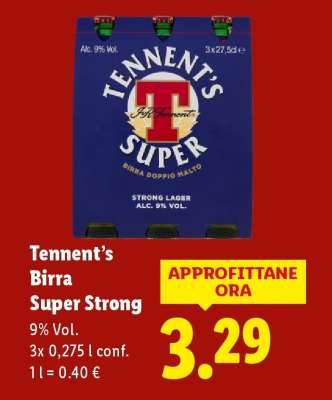Tennent's Birra Super Strong