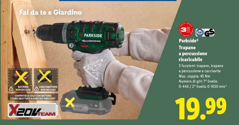 PARKSIDE® Trapano a percussione ricaricabile