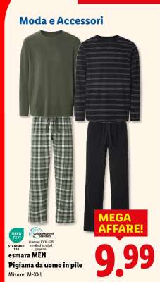 esmara MEN Pigiama da uomo in pile