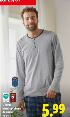 Livergy Maglia pigiama da uomo