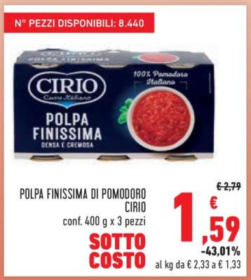 Polpa Finissima di pomodoro Cirio