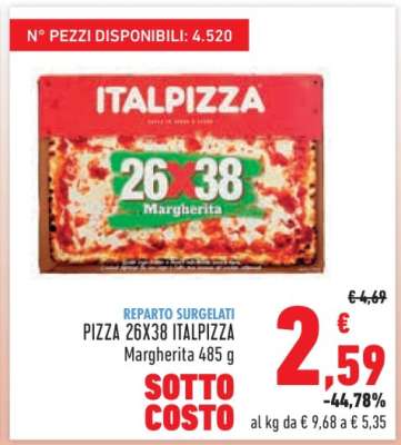PIZZA 26X38 ITALPIZZA Margherita 485 g