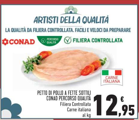 PETTO DI POLLO A FETTE SOTTILI CONAD PERCORSO QUALITÀ