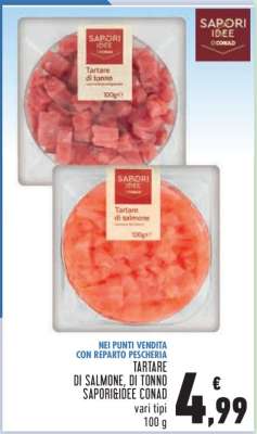 Tartare di salmone, di tonno SAPORI&IDEE CONAD