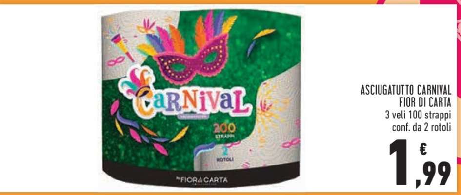 ASCIUGATUTTO CARNIVAL FIOR DI CARTA
