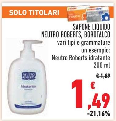 SAPONE LIQUIDO NEUTRO ROBERTS, BOROTALCO