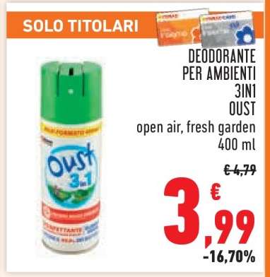 Deodorante per ambienti 3in1 Oust