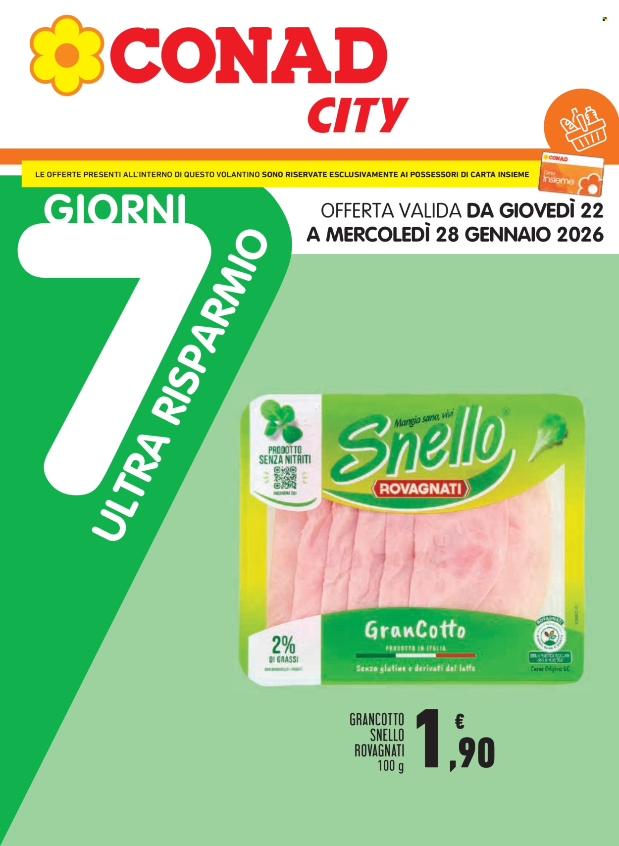 Volantino Conad City - 22/1/2026 - 28/1/2026. Pagina 1