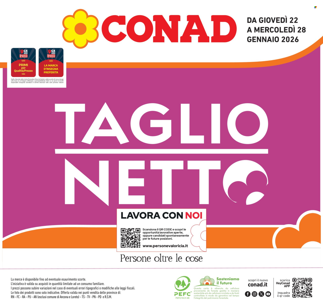 Volantino Conad - 22/1/2026 - 28/1/2026. Pagina 1
