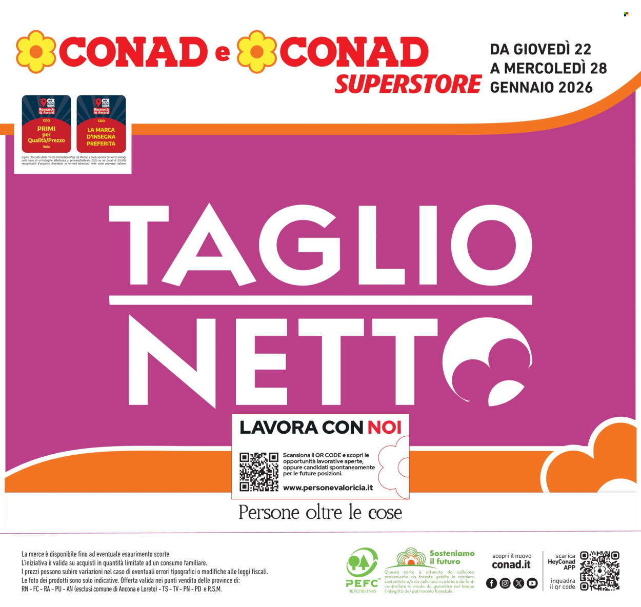 Volantino Conad Superstore - 22/1/2026 - 28/1/2026. Pagina 1