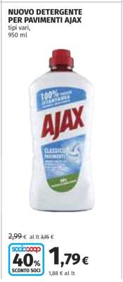 Nuovo Detergente per Pavimenti Ajax