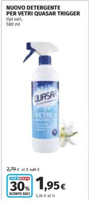 NUOVO DETERGENTE PER VETRI QUASAR TRIGGER