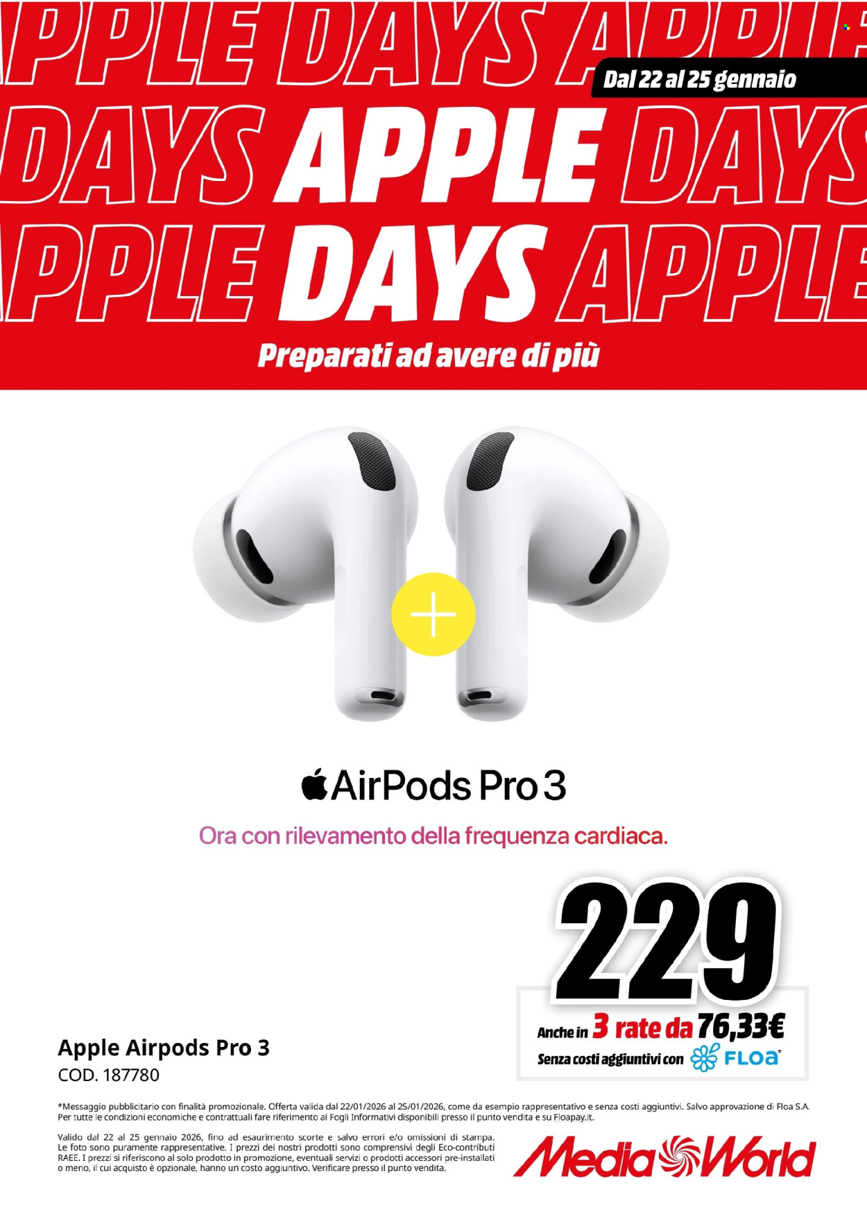 Volantino MediaWorld - 22/1/2026 - 25/1/2026. Pagina 9