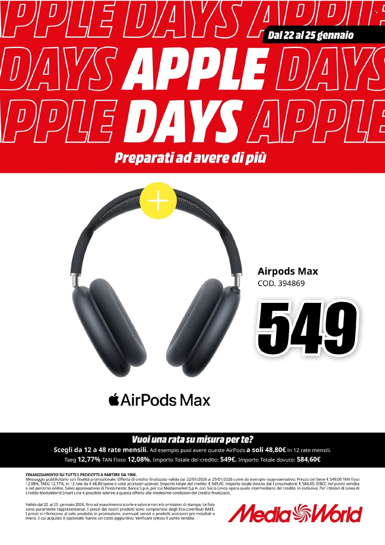 Volantino MediaWorld - 22/1/2026 - 25/1/2026. Pagina 10