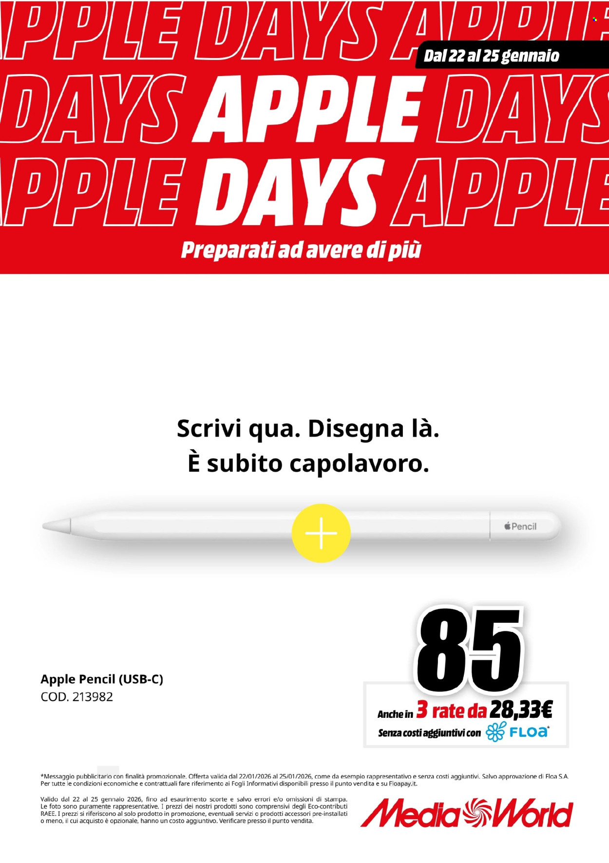 Volantino MediaWorld - 22/1/2026 - 25/1/2026. Pagina 11