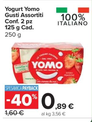Yogurt YOMO gusti assortiti