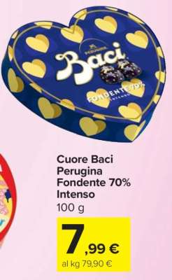 Cuore Baci Perugina Fondente 70% Intenso