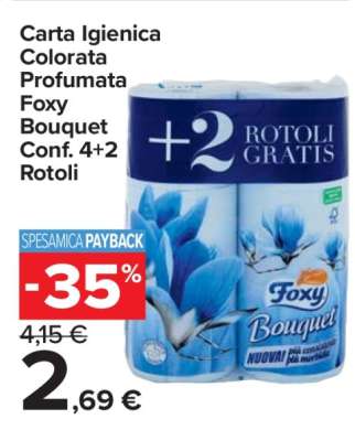 Carta Igienica Colorata Profumata Foxy Bouquet Conf. 4+2 Rotoli