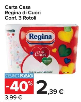 Carta Casa Regina di Cuori Conf. 3 Rotoli