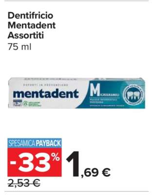 Dentifricio Mentadent Assortiti
