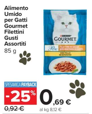 Alimento Umido per Gatti Gourmet Filettini Gusti Assortiti