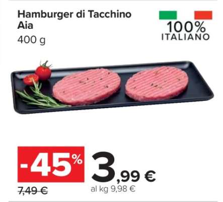 Hamburger di tacchino Aia