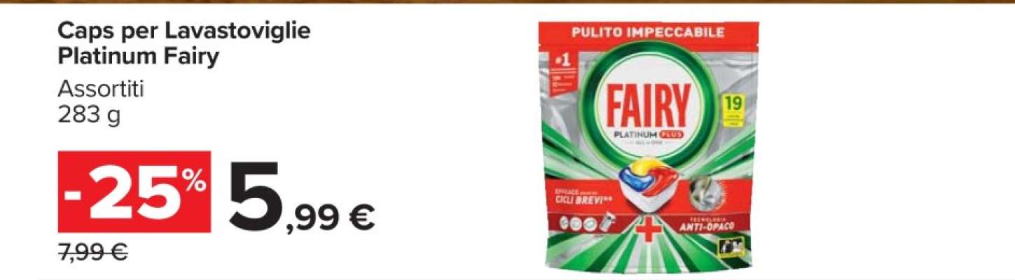 Caps per Lavastoviglie Platinum Fairy