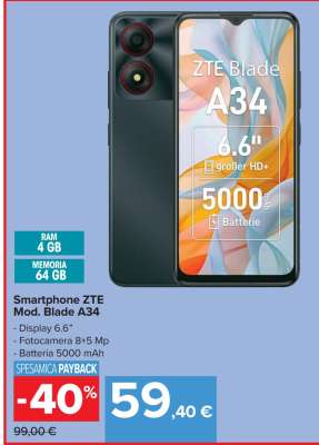 Smartphone ZTE Mod. Blade A34