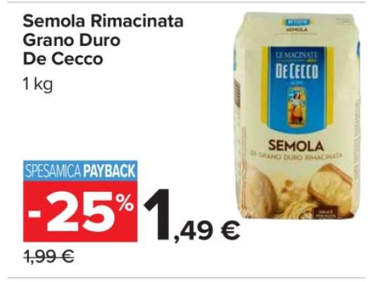 Semola Rimacinata Grano Duro De Cecco