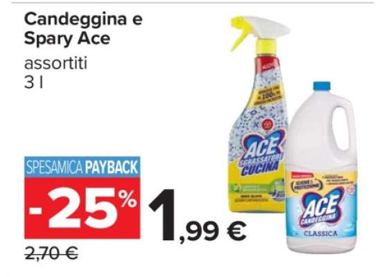 Candeggina e Spary Ace