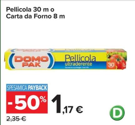 Pellicola 30 m o Carta da Forno 8 m