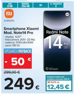 Smartphone Xiaomi Mod. Note14 Pro