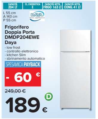 Frigorifero Doppia Porta DMDP204EWE Daya