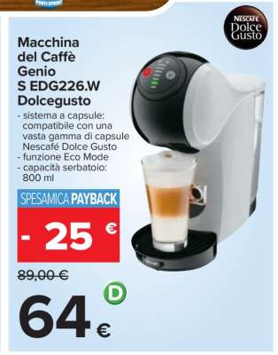 Macchina del Caffè Genio S EDG226.W Dolcegusto