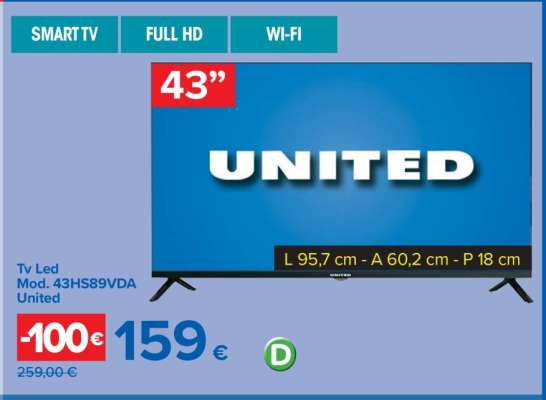 Tv Led Mod. 43HS89VDA United