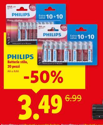 PHILIPS Batterie stilo, 20 pezzi