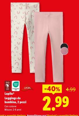 lupilu® Leggings da bambina, 2 pezzi