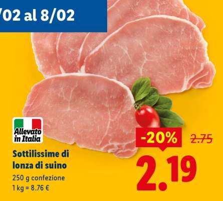 Sottilissime di lonza di suino