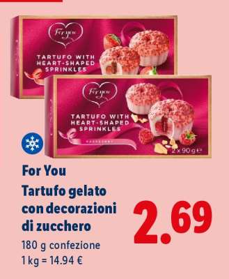 For You Tartufo gelato con decorazioni di zucchero