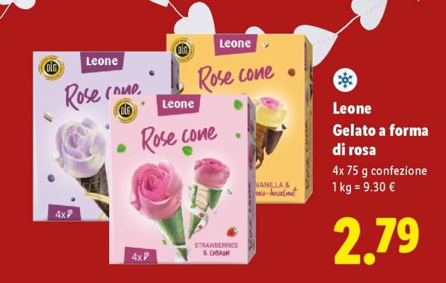 Leone Gelato a forma di rosa