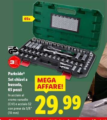 Parkside® Set chiavi a bussola, 65 pezzi